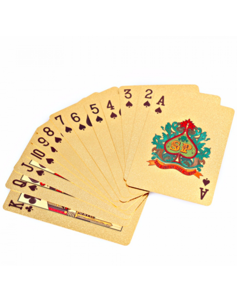 55PCS PVC Waterproof Gold Poker Cards